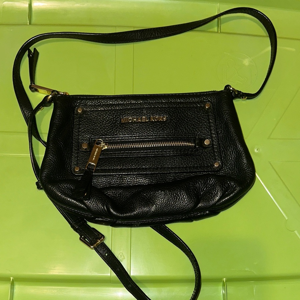 Michael Kors Black Pebbled Leather Crossbody Bag
